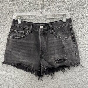 Levi's 501 Distressed‎ Shorts Cut Off Button Fly High Rise Festival Women 26